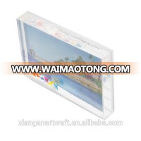 Rectangle Acrylic Plastic Water Photo Frame With Liquid &Snow Promotion Decoration Gift Photo Frame