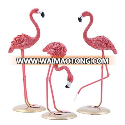 Wholesale resin pink flamingo sculpture for garden animal statues decoration