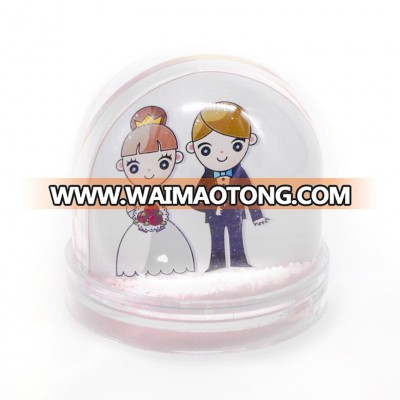 cheap plastic art supply craft wedding storage clear plastic dome photo frame snow globe with photo insert