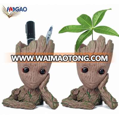 Hot selling Amazon Resin Garden Baby Groot Flowerpot Tree Monster Pen holder