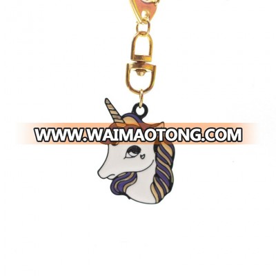 Wholesale Unicorn Zinc Alloy Keychain Glitter Rainbows Sequins Key Ring key chain