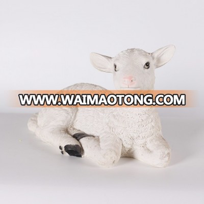 Resin sheep statue sheep realistic animal sculpture craft realistic polyresin animal for home and garden decoration