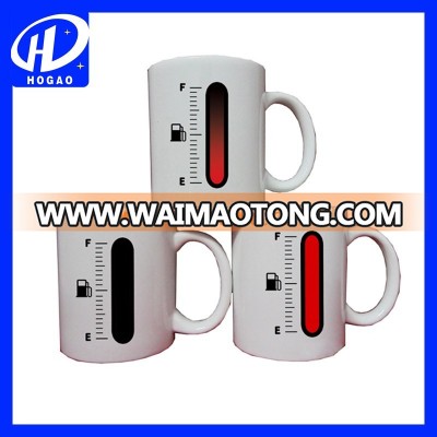 New Style Thermometer Color Changing 500ml Ceramic Mug for Sublimation